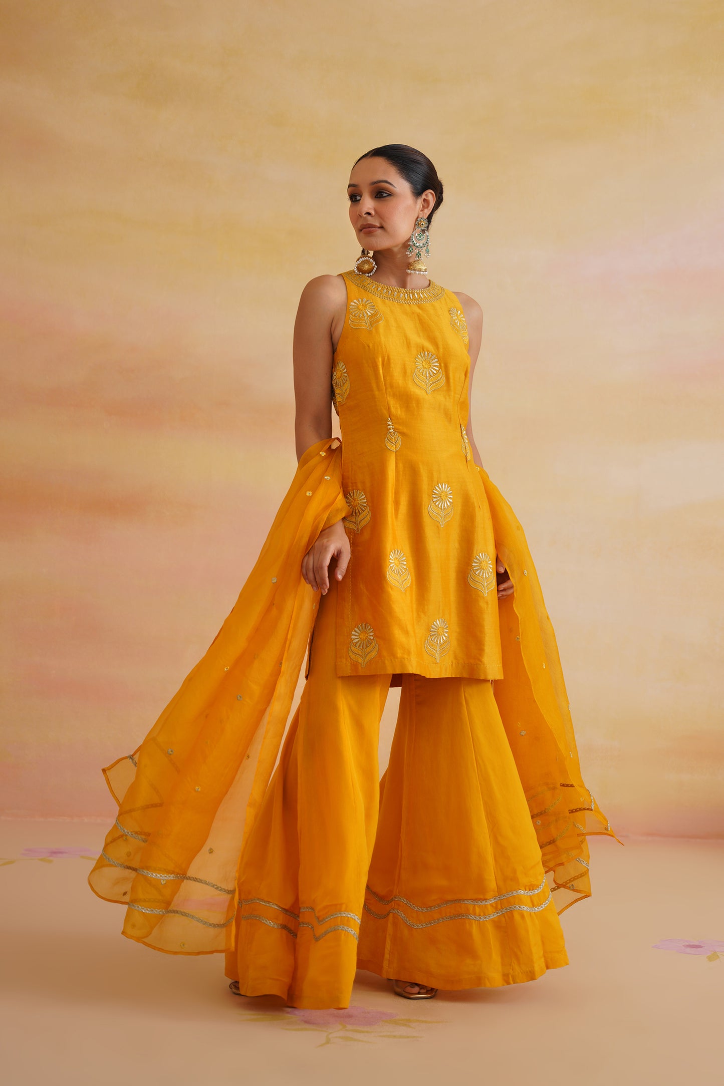 Heer Mustard Sharara