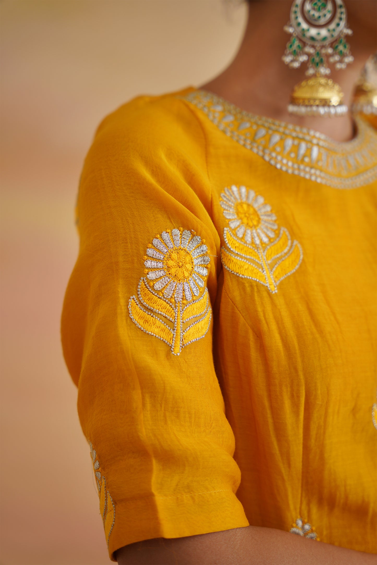 Heer Mustard Sharara With Sleeves