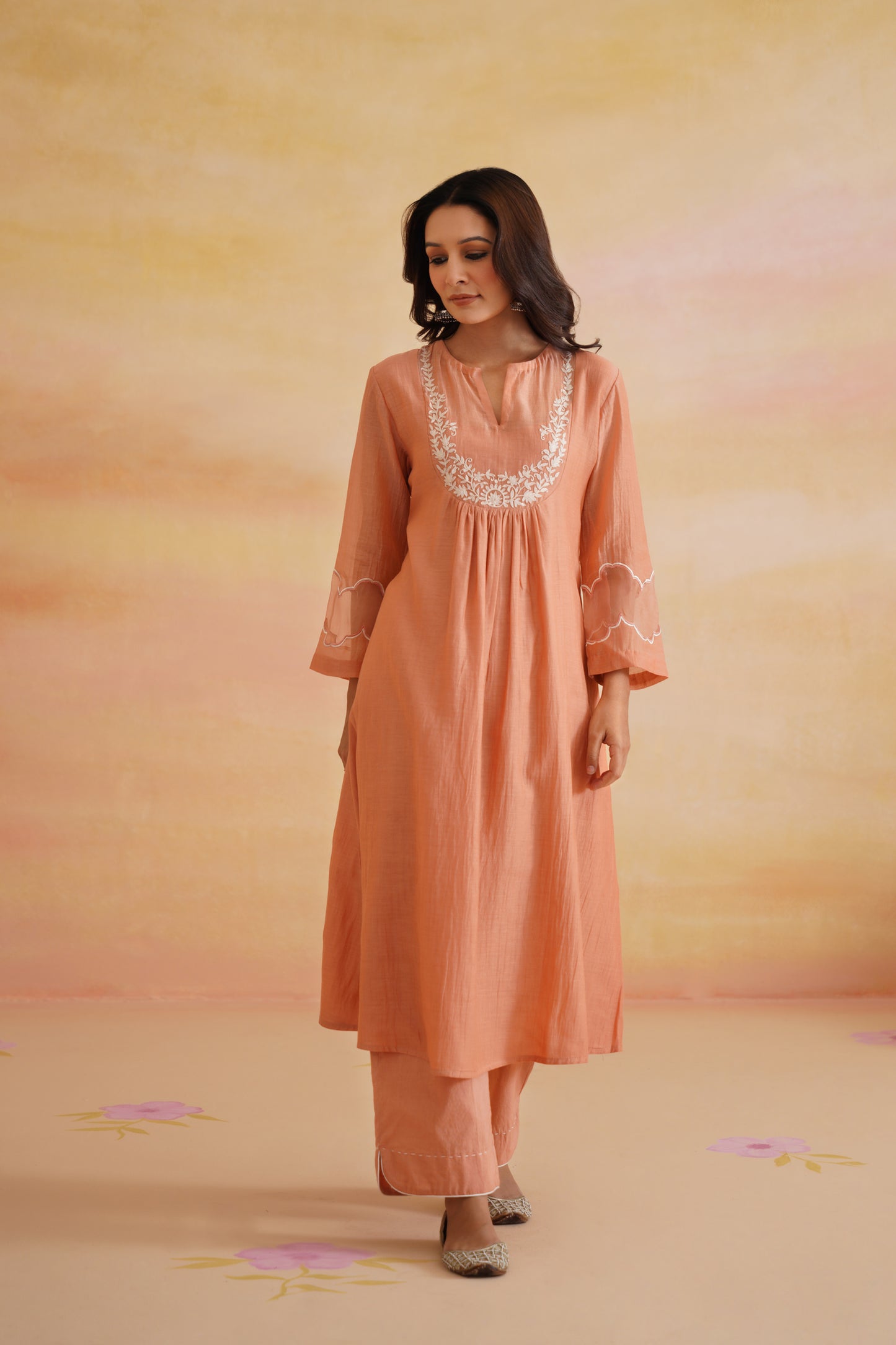 Gul Peach Kurta