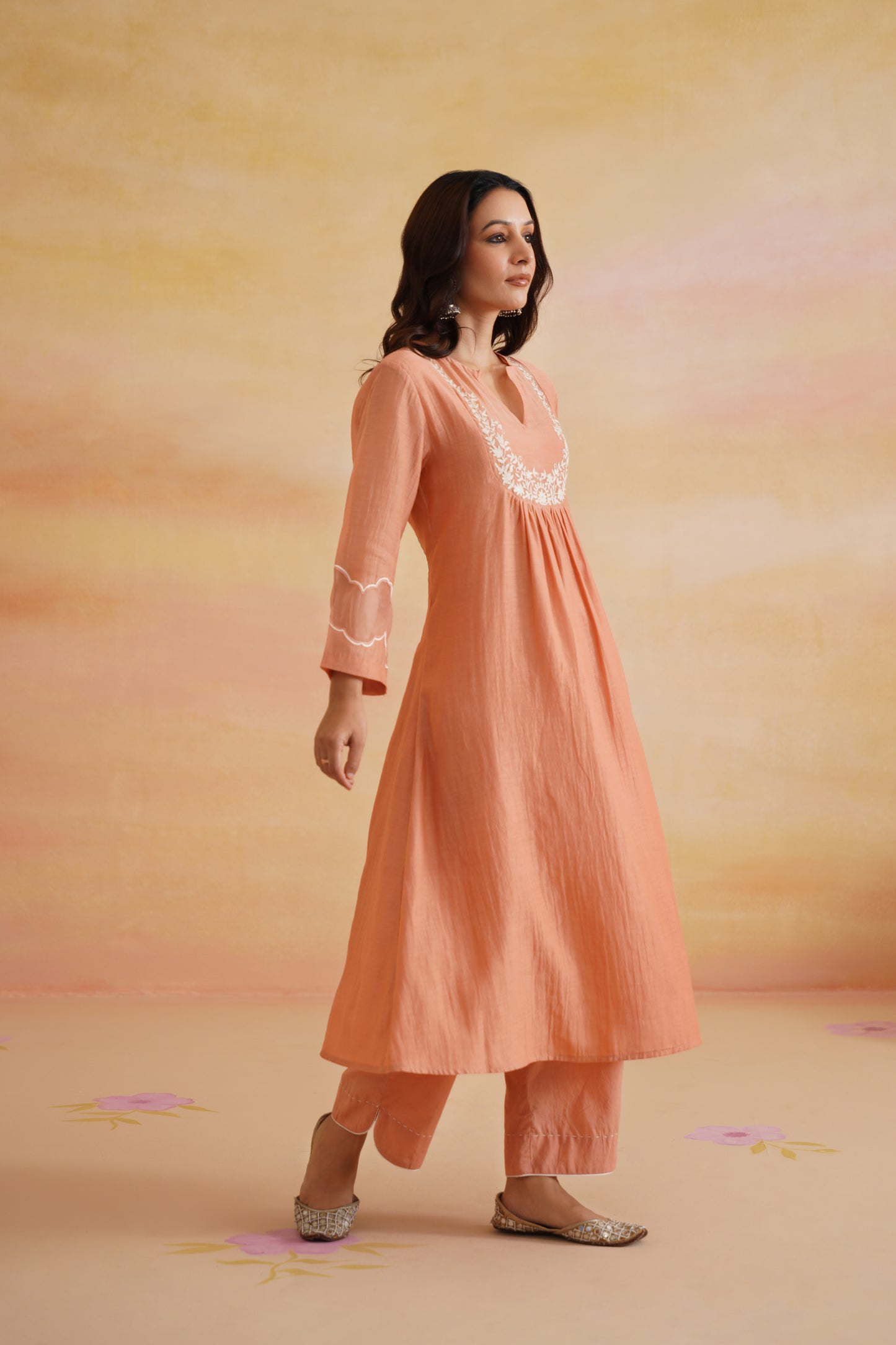 Gul Peach Kurta