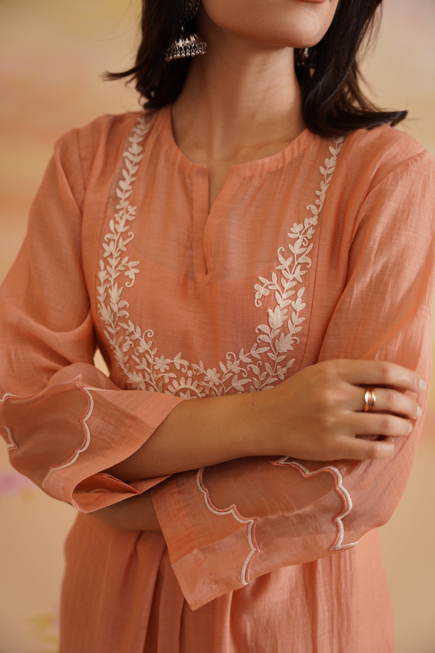 Gul Peach Kurta