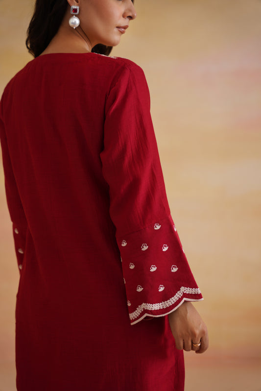 Reet Maroon Kurta