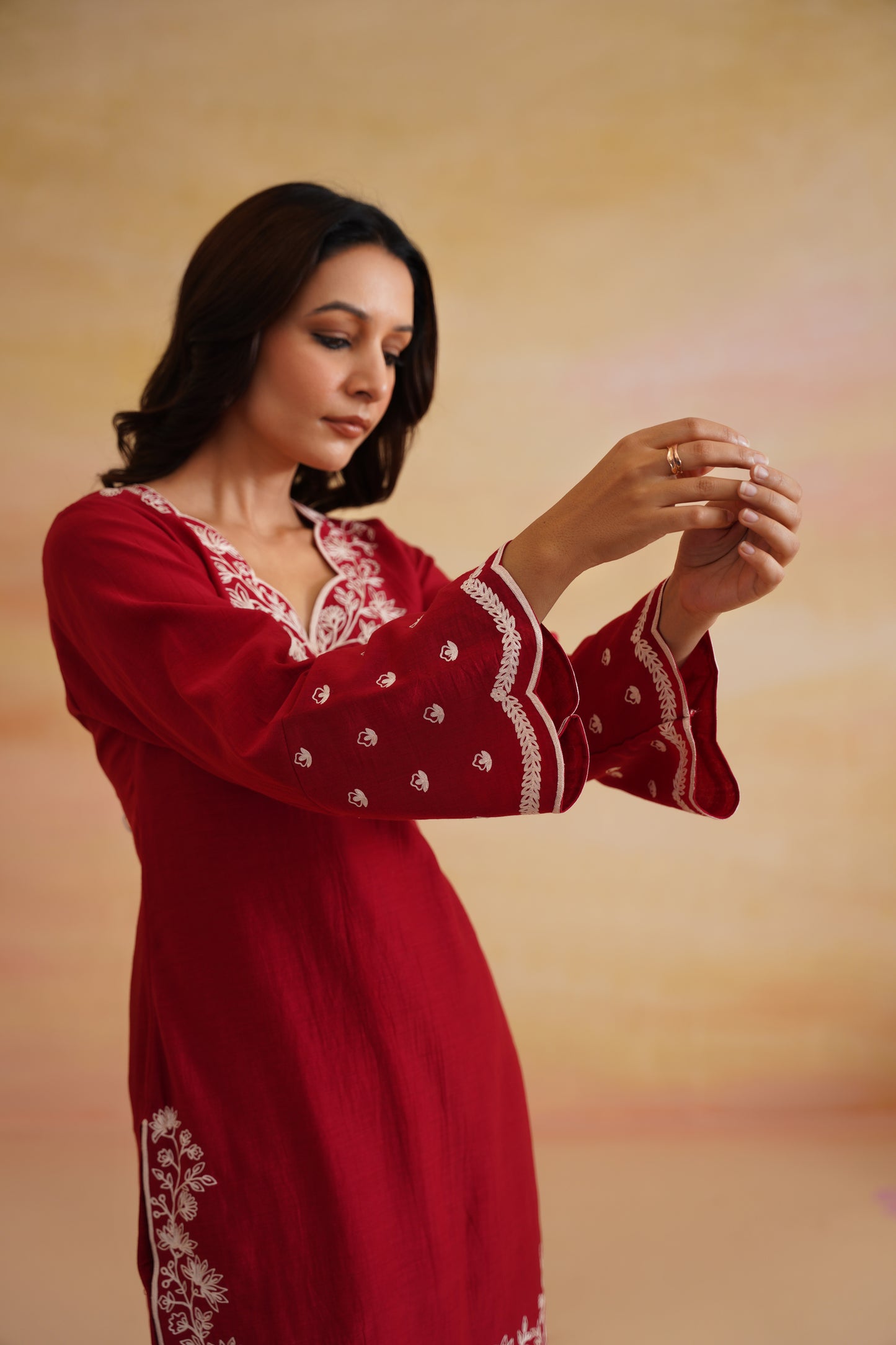 Reet Maroon Kurta