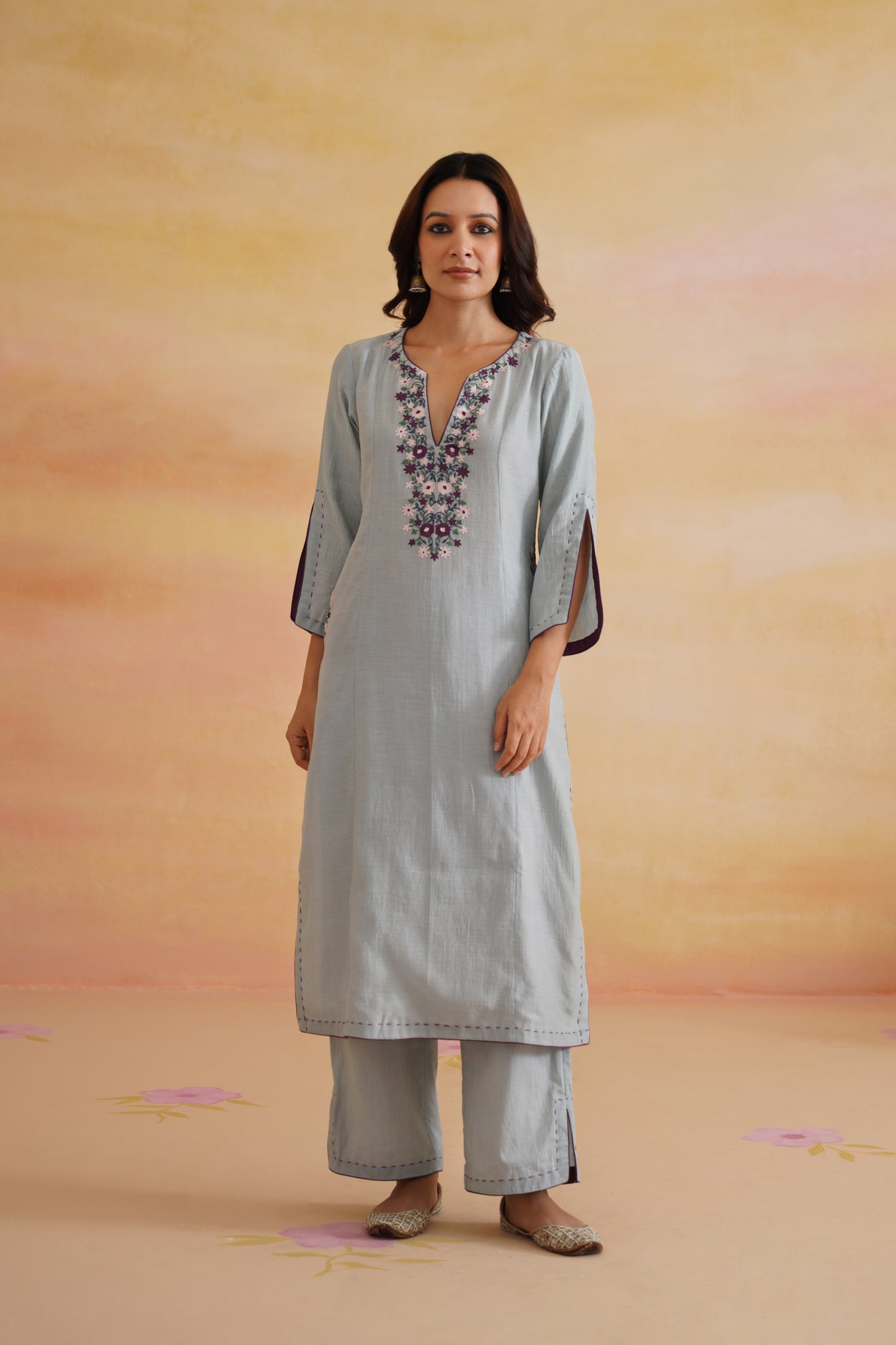 Saanjh Sky Blue Kurta