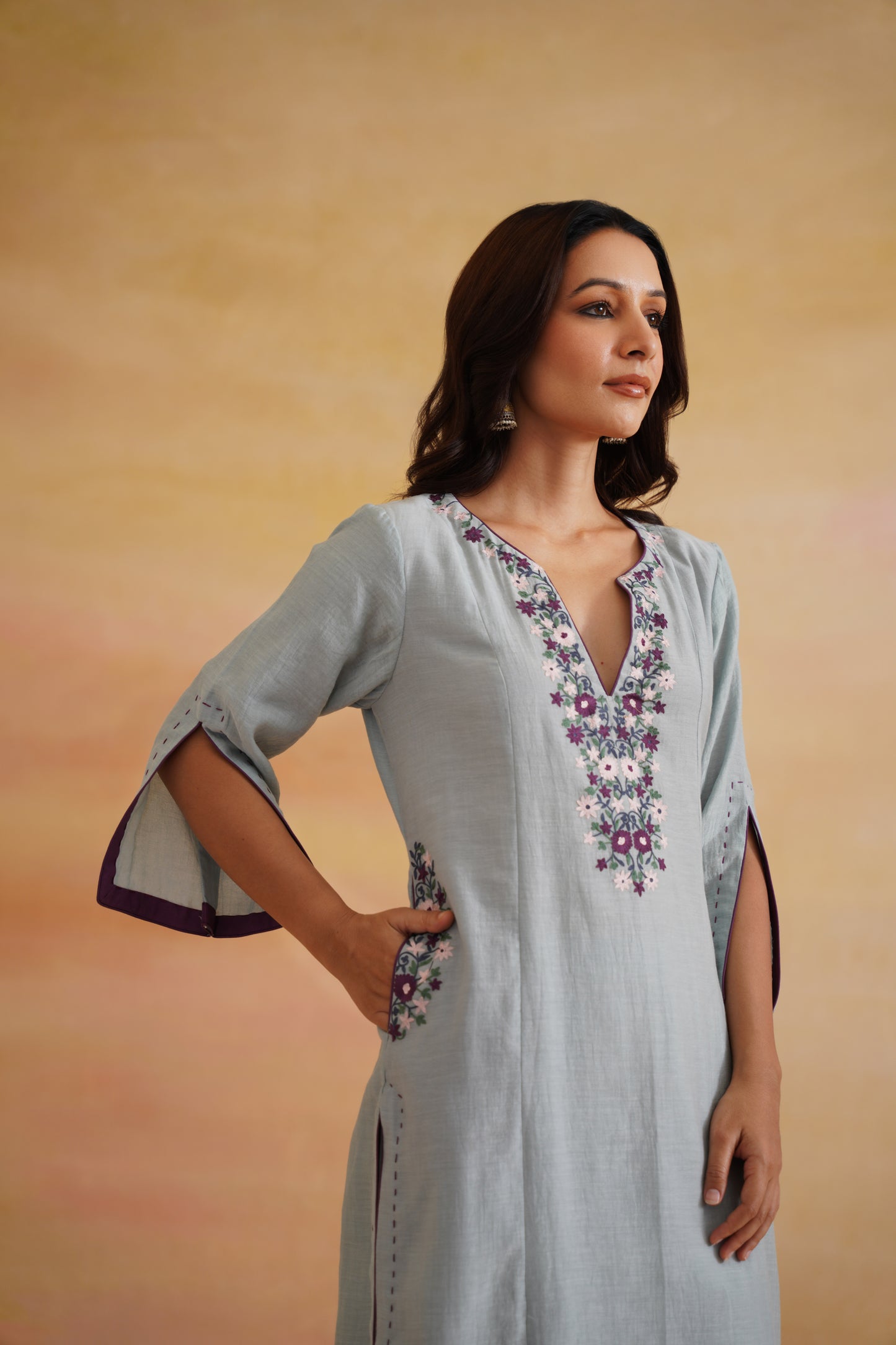 Saanjh Sky Blue Kurta