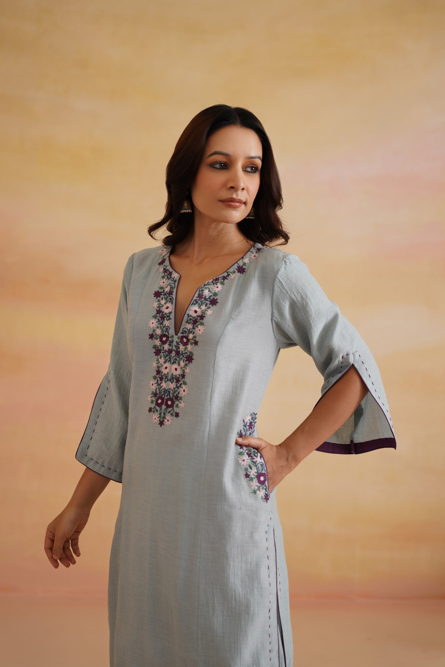 Saanjh Sky Blue Kurta