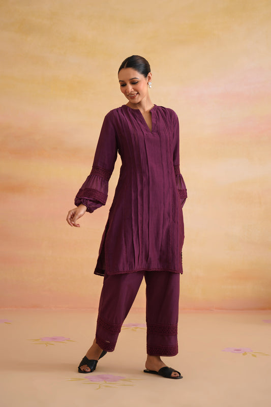 Meher Plum Kurta