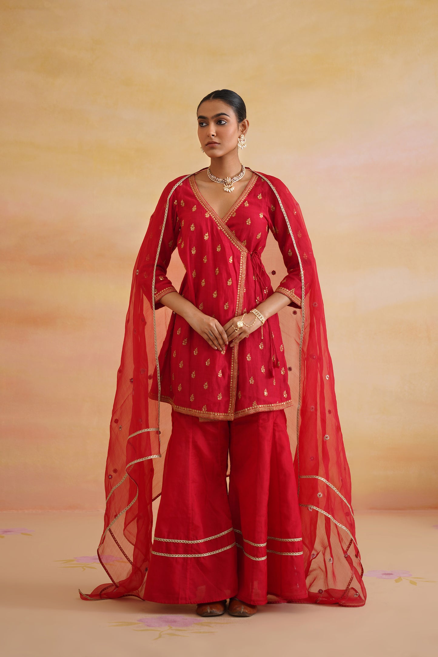 Leher Red Sharara