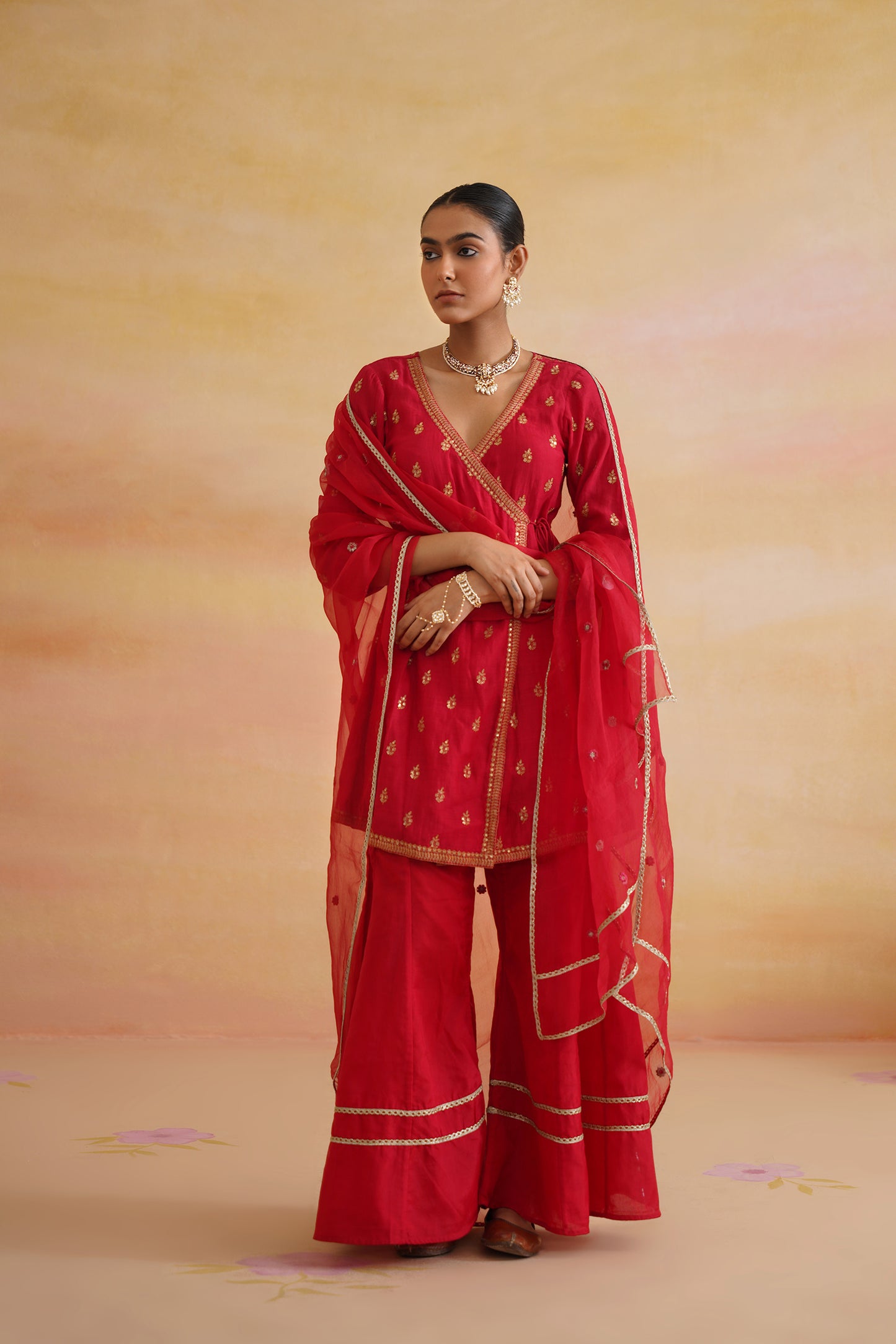 Leher Red Sharara
