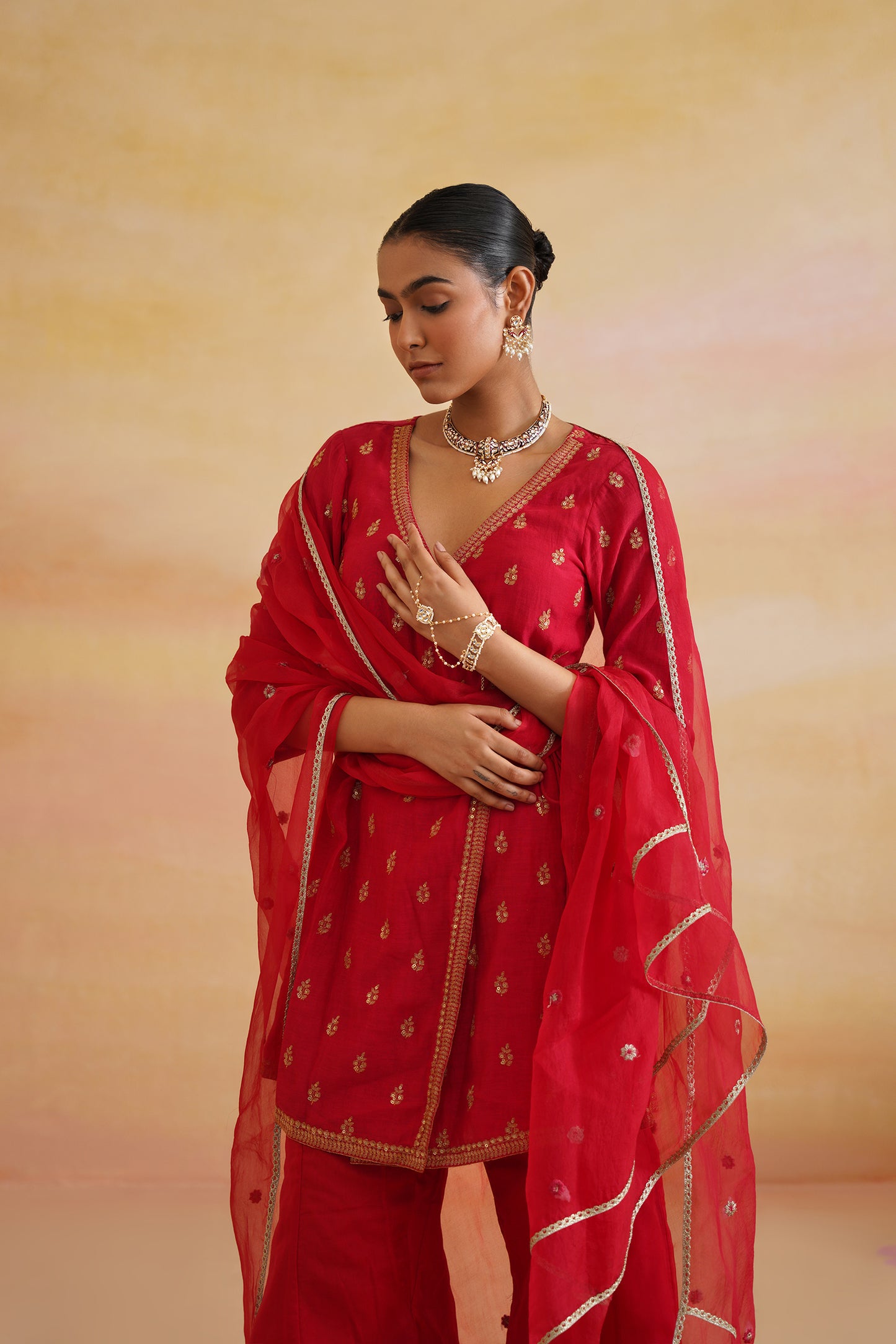 Leher Red Sharara
