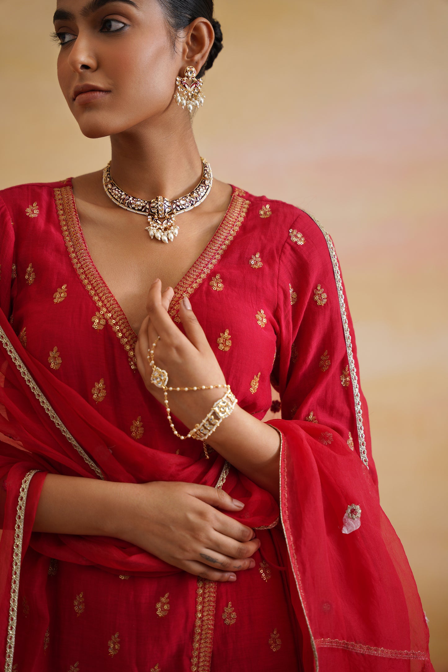 Leher Red Sharara