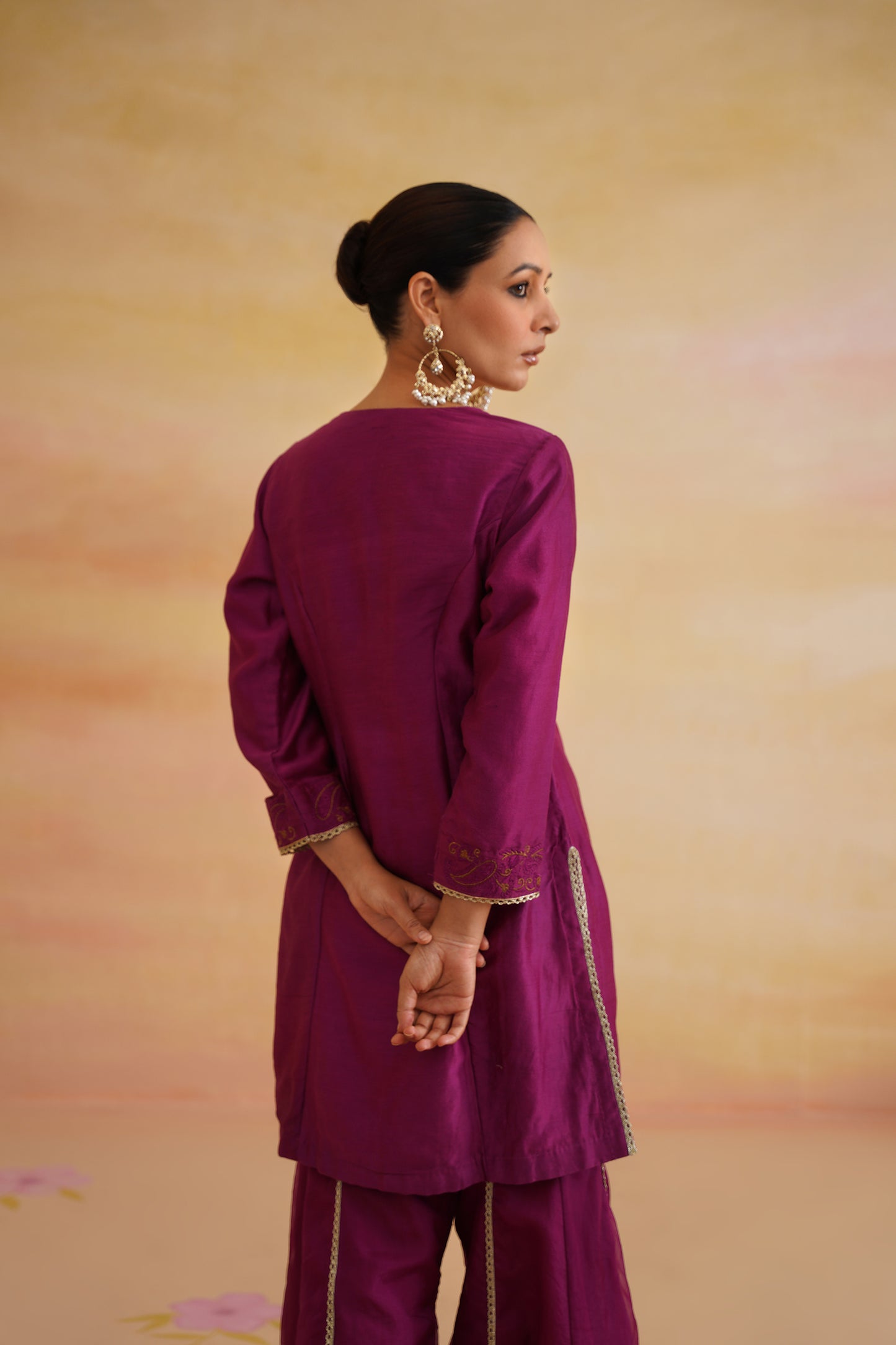 Ruhani Burgundy Sharara