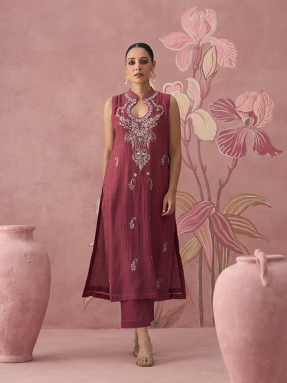 Heer Plum Kurta Set