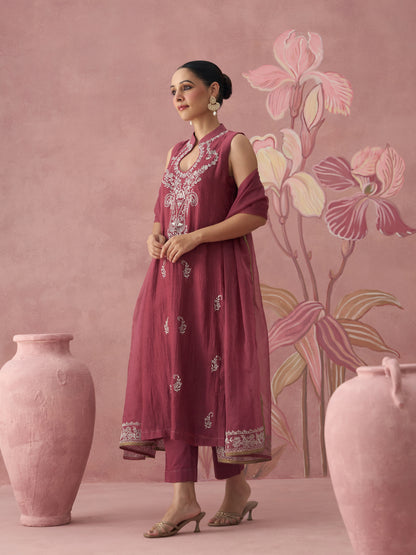 Heer Plum Kurta Set