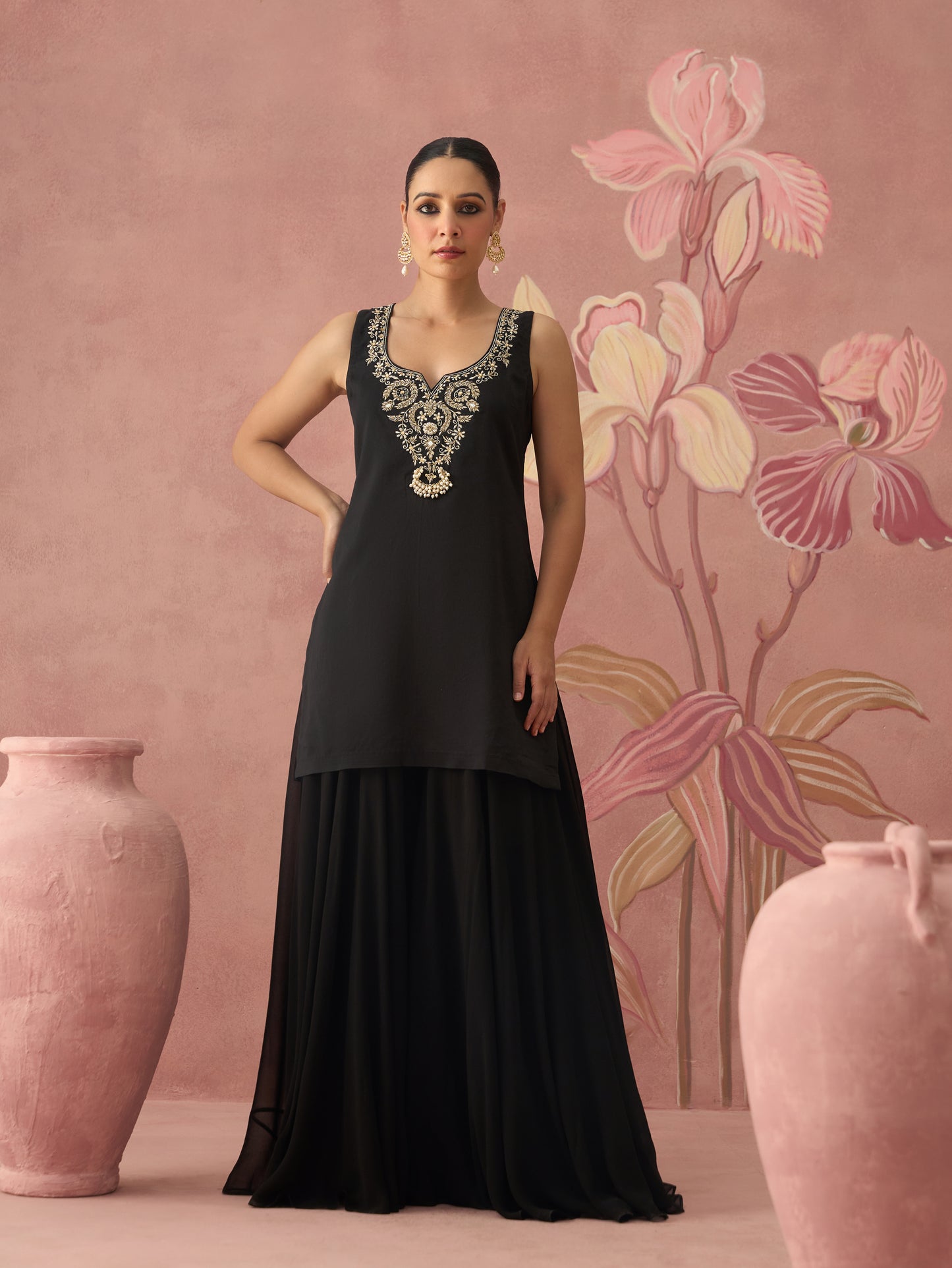 Noorani Black Sharara