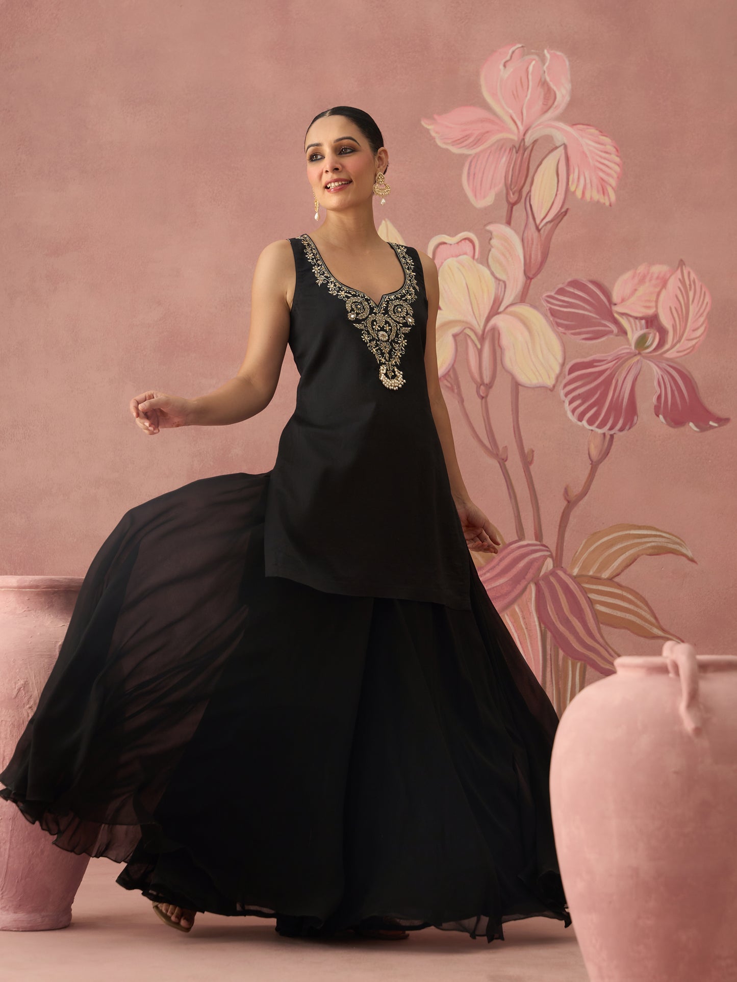 Noorani Black Sharara