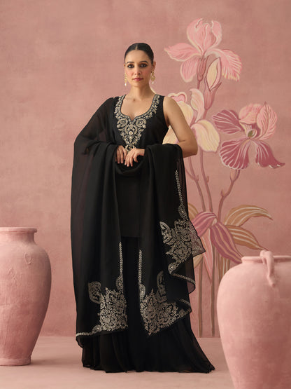 Noorani Black Sharara