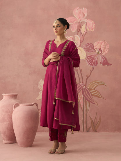 Gulzar Burgundy Kurta Set