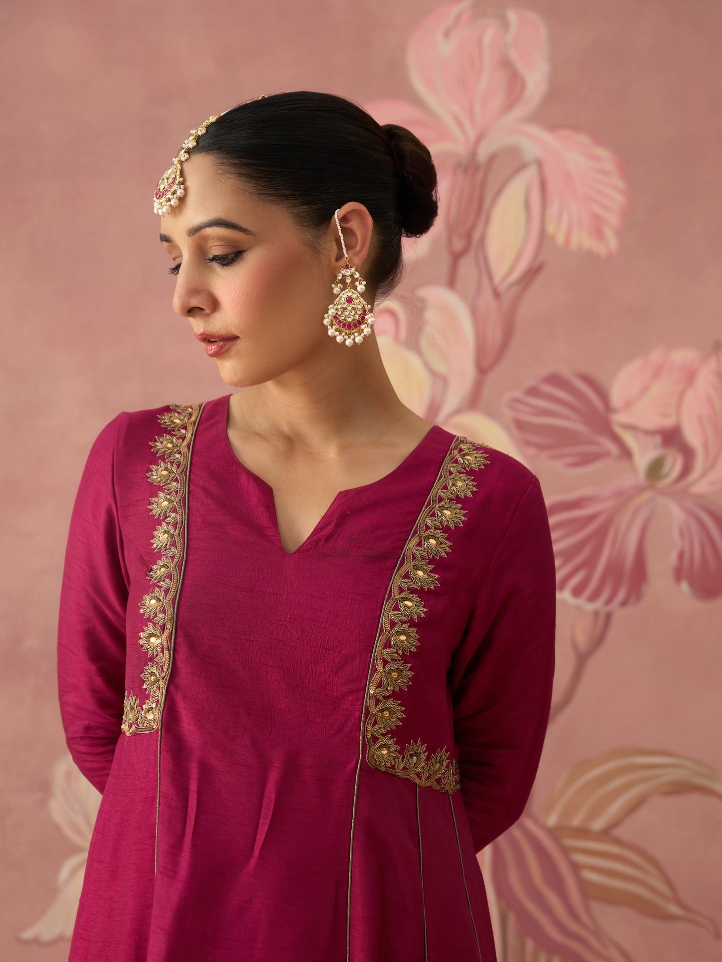 Gulzar Burgundy Kurta Set