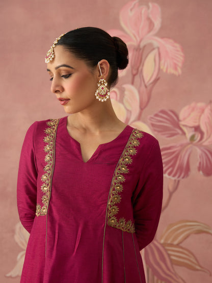 Gulzar Burgundy Kurta Set