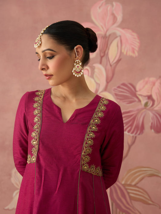 Gulzar Burgundy Kurta Set