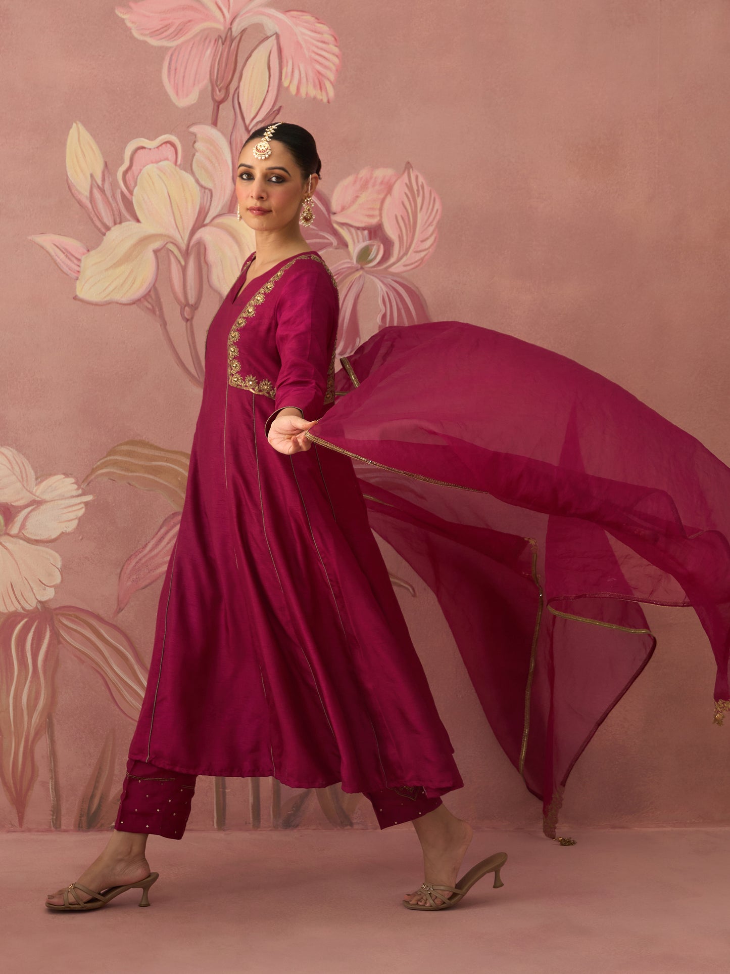 Gulzar Burgundy Kurta Set