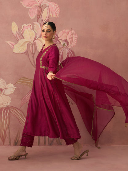 Gulzar Burgundy Kurta Set