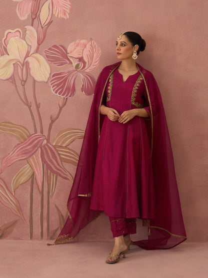 Gulzar Burgundy Kurta Set