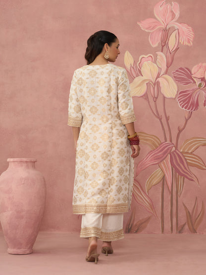 Suha Ivory and Yellow Kurta Set