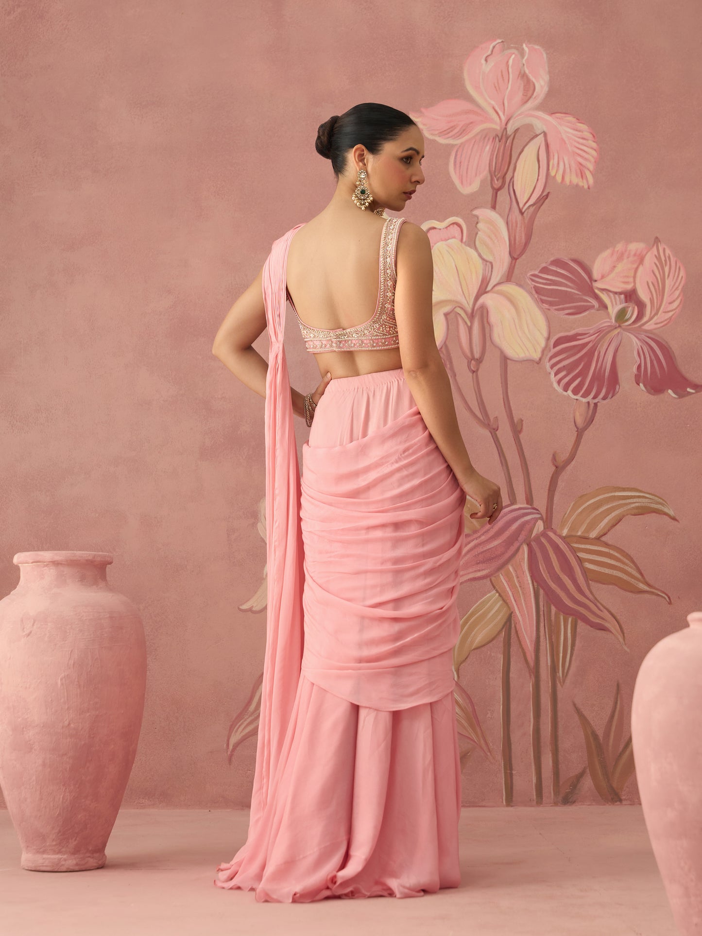 Amaira Pink Drape Saree