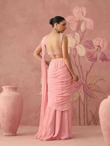 Amaira Pink Drape Saree