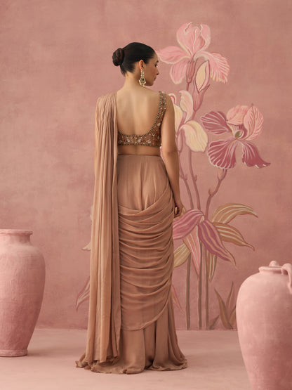 Diva Golden Draped Saree