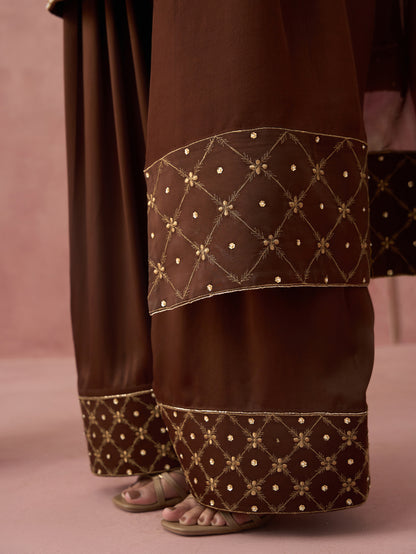 Mehrun Brown Farshi Salwar