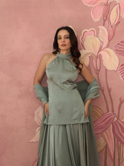 Inaara Blue Sharara Set