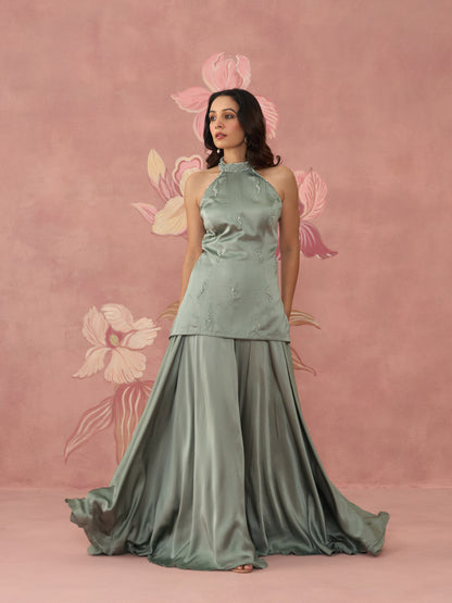 Inaara Blue Sharara Set