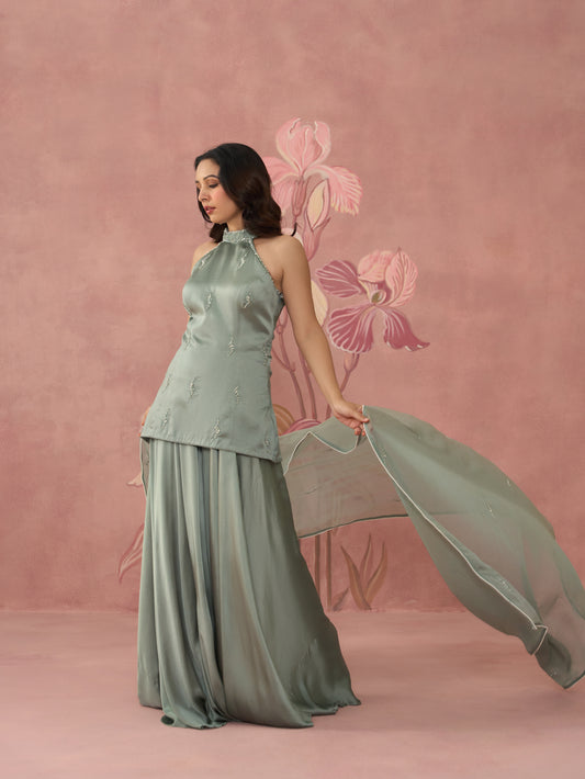 Inaara Blue Sharara Set