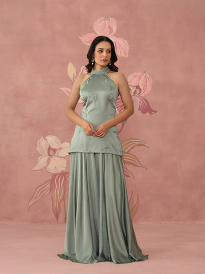 Inaara Blue Sharara Set