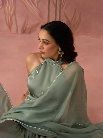 Inaara Blue Sharara Set