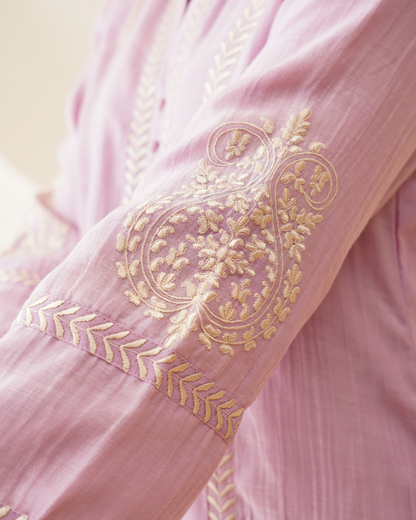 Lilac Whispering Petals Kurta Set