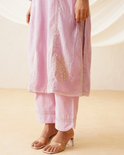 Lilac Whispering Petals Kurta Set