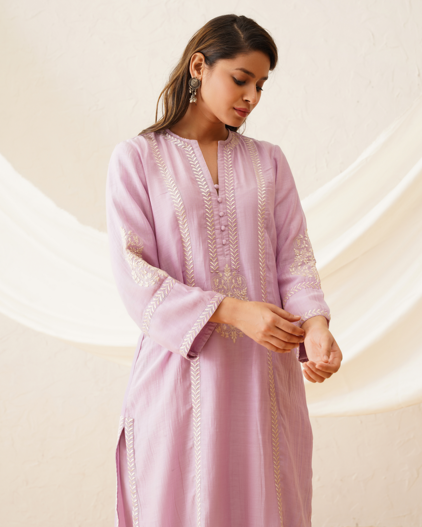 Lilac Whispering Petals Kurta Set