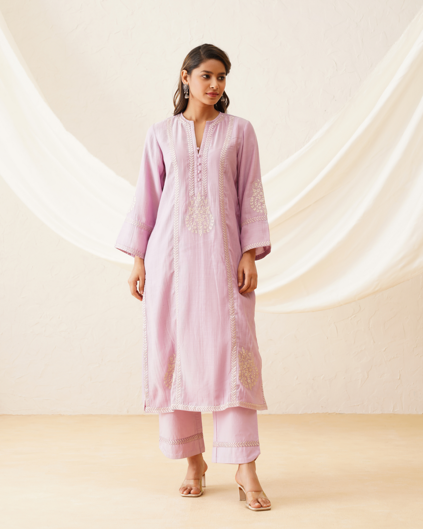 Lilac Whispering Petals Kurta Set