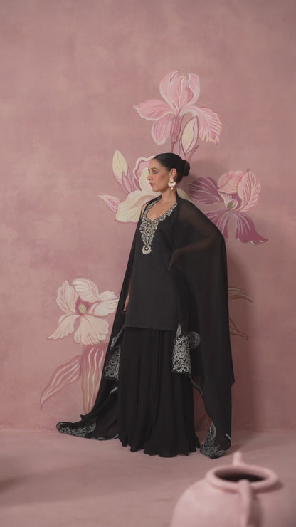Noorani Black Sharara